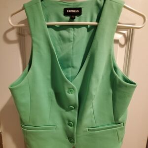 Express Mint Green Buttoned Vest